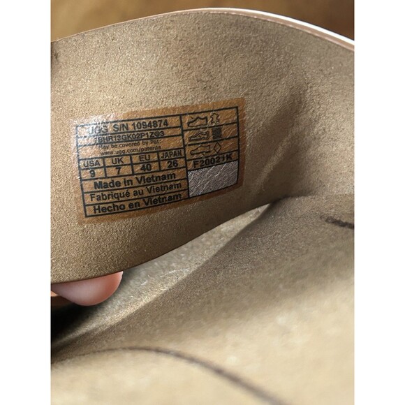 UGG Ugg Kari Slide Criss Cross  Leather upper Sandals Brown Size 9 - Picture 7 of 7